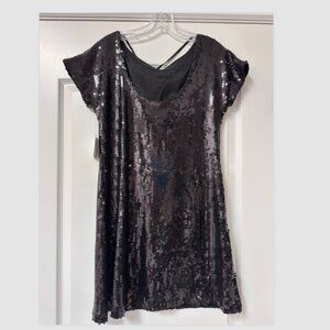 Donna Morgan Black Sequin Mini Dress Size 4 New with Tags